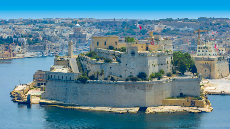 Fort St. Angelo in Birgu, Malta in the Grand Harbour of Malta